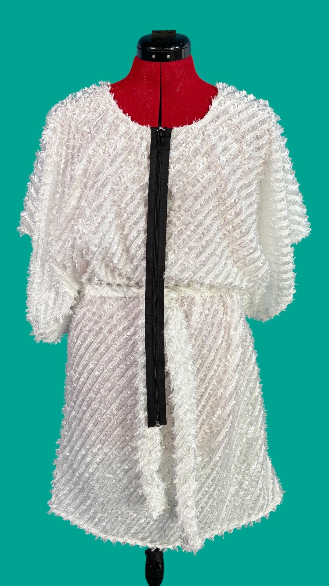 Dress in beautiful fluffy fabric