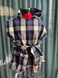 Blue blanket turned into cosy vest